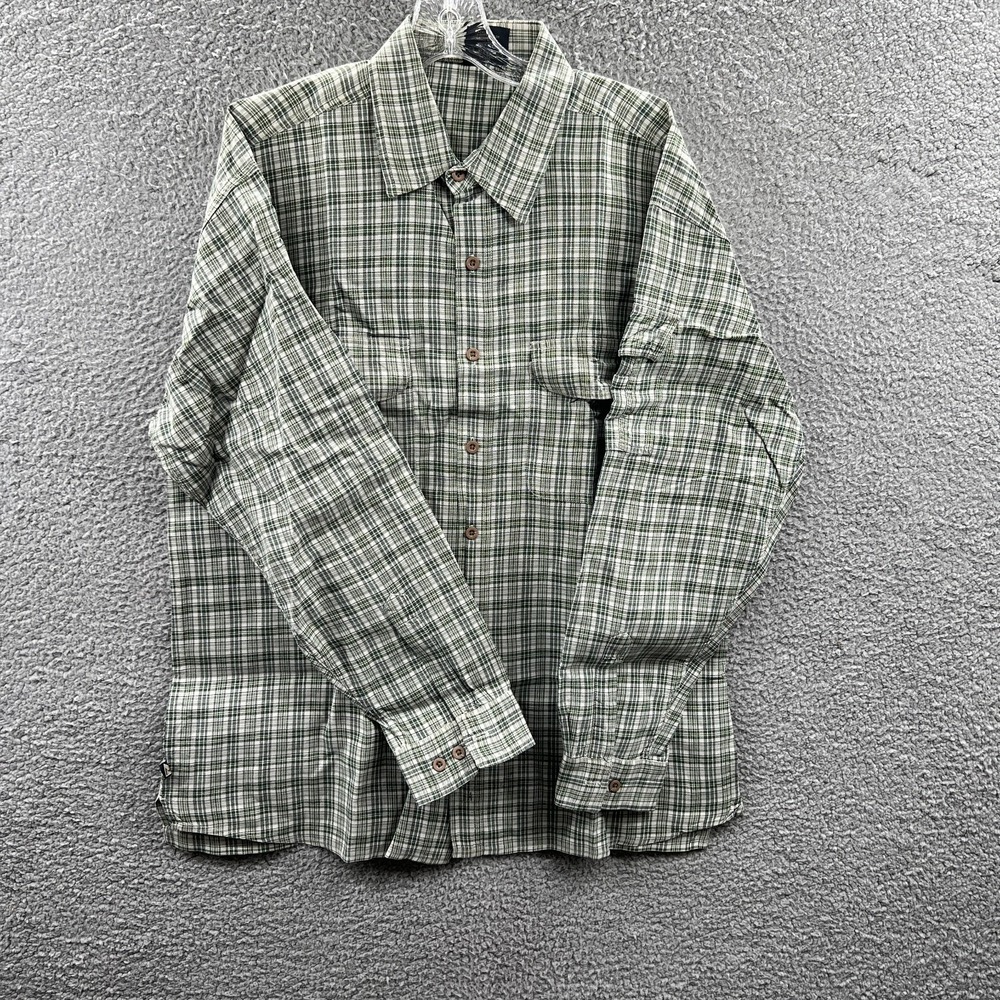 Mens Cotton Plaid Button Front Shirt M Gorpcore‎ Outdoor Camping Rustic Everyday